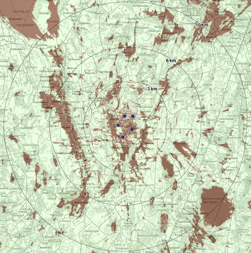 I tillägg till fotomontagen har uppgjorts en synlighetsanalys som påvisar hur många vindkraftverk som är synliga från olika platser i influensområdet.