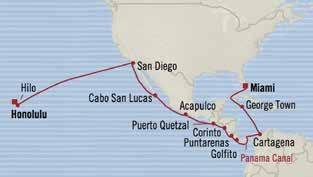 PRELIMINÄRA FLYGTIDER Kryssning i Centralamerika från Miami till Hawaii genom Panamakanalen DAG FLYG TIDER FLYGTID 5 jan Stockholm Köpenhamn 06.15 07.25 1h 10 5 jan Köpenhamn Miami 09.15 13.