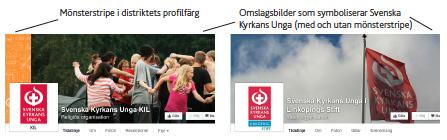 Omslagsbilder i sociala medier På både Facebook och Twitter finns det en möjlighet att på sin sida eller sitt konto ladda upp en omslagsbild, som porträtterar lokalavdelningens eller distriktets