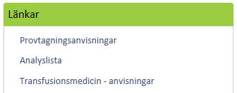 Laboratoriemedicins provtagningsanvisningar via ARBETSPLATSEN Provtagningsanvisningar Innehåller i huvudsak provtagningsföreskrifter för internt analyserade prover.