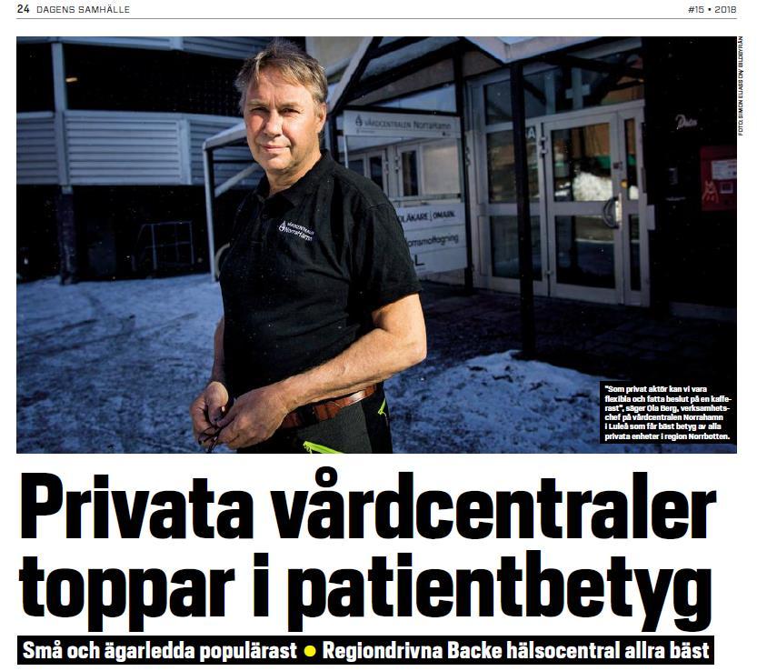 Förtroende Vårdföretagarna publicerade för sjunde året i rad Patienttoppen - en analys av SKL:s nationella patientenkät för primärvården.