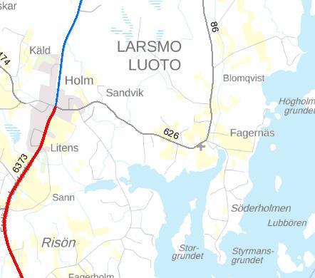 FCG SUUNNITTELU JA TEKNIIKKA OY PLANBESKRIVNING 9 (32) 2.5 Tekniska nätverk Figur 6. Trafikverkets kartor över trafikmängder 2016.