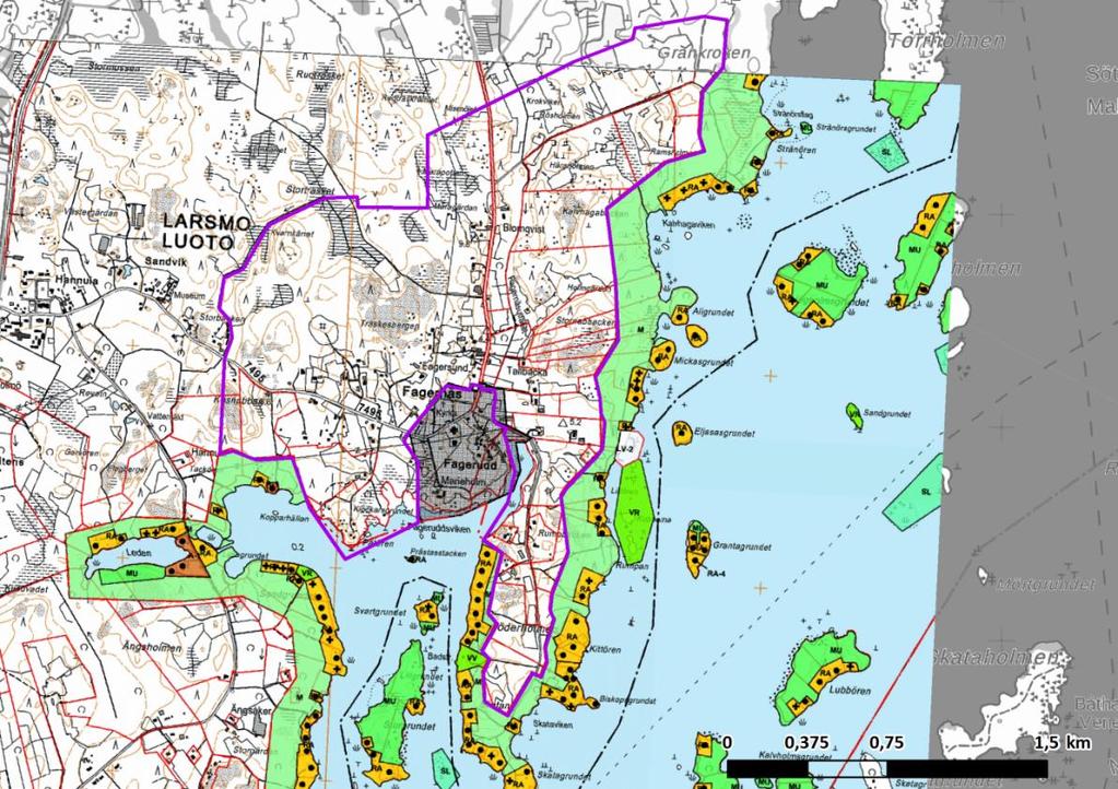 FCG SUUNNITTELU JA TEKNIIKKA OY PLANBESKRIVNING 13 (32) Larsmo strandgeneralplan har