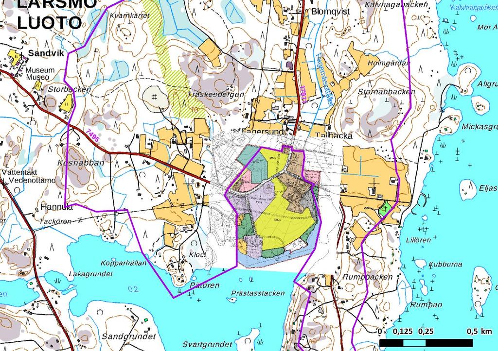 FCG SUUNNITTELU JA TEKNIIKKA OY PLANBESKRIVNING 14 (32) 2.6.5 Detaljplaner Fagernäs delgeneralplaneområde angränsar till Kvarnbackens detaljplan. Detaljplanen har godkänts under år 2017. Figur 11.