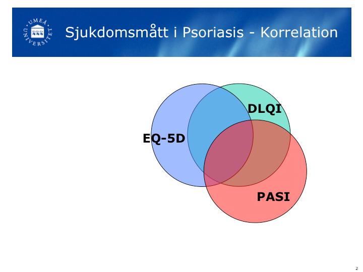 av huden- mätt av vårdpersonal, medan EQ- 5D mäter generell livskvalitet inklusive dimensioner som rörlighet och nedstämdhet - mätt av patienten.