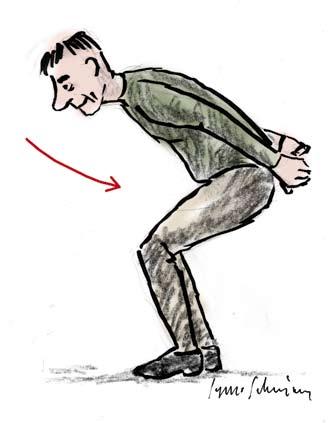 52 PARSTAKNING Veckans rörelse REDSKAP: Stol (i den lättare varianten) Stå axelbrett. För armarna framifrån bakåt som om du parstakade på skidor. Svikta i knäna.