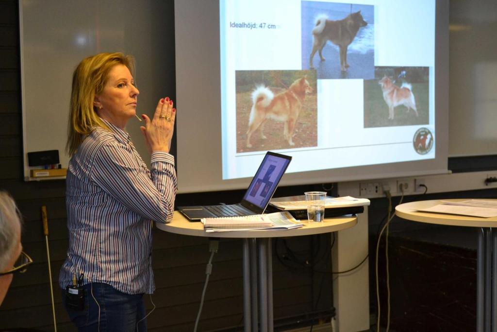 frimodigt. Det är också en ras som skall vara synnerligen rörlig. Lördagen inleddes med en liten återblick från fredagen innan Ewa Widstrand tog vid för presentation av Finsk Spets.