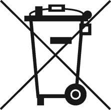 Symbolen med den överstrukna soptunnan betyder att utrustningen INTE får slängas i vanligt hushållsavfall.
