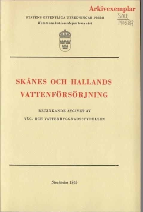 skånska kommuner Sydvatten 1987 invigdes Bolmentunneln 400000 300000 200000