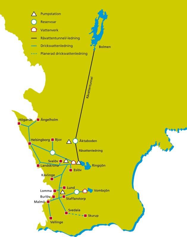 Sydvatten idag 16 delägarkommuner 900 000