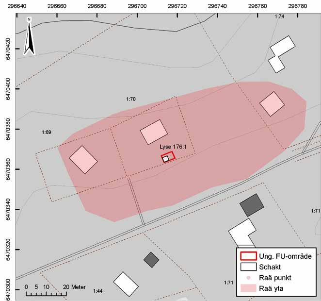 8 Bohusläns museum Rapport 2012:27 Plandokumentation av samtliga och undersökning och beskrivning av ett urval av påträffade eventuella anläggningar.