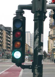 Kapitel 2. Transportstyrelsens föreskrifter från 1 juli 2014 Bild 8. Lågt monterad cykelsignal, 1.5 m, bör användas i tillfart av synbarhetsskäl.