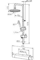 Termostatblandare MA 2310 Duschblandare Mora MMIX T5 160 c/c Utlopp upp. Krom/svart 8344067 MA DUSCHBL 731050.