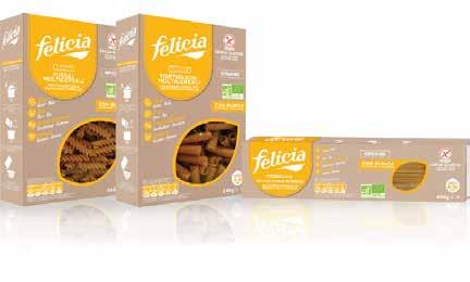 glutenfri Pasta - fyra sädesslag 75% majs, % ris, % bovete, 5% quinoa Felicia Bio Vikt/gram Art.