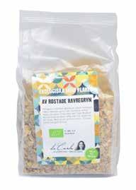 Flingor med låg socker-, fett- och salthalt Frukost Multiflakes (Glutenfria) Rostade havreflakes Vitabella/ da Carla Vikt/gram Artikelnr / Lev.