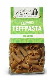 glutenfri Teffpasta Rigatoni & Mezze paccheri da Carla Vikt/gram Art.