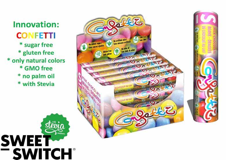 Glutenfri, sockerfri Choklad confetti stevia Sweet switch Vikt/gram Art.