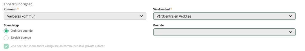 De uppgifter som du kommer att redigera mest är de som ligger i rubrikerna under enhetstillhörighet. 5. Under rubriken vårdcentral ser du vilken vårdcentral personen är listad på.