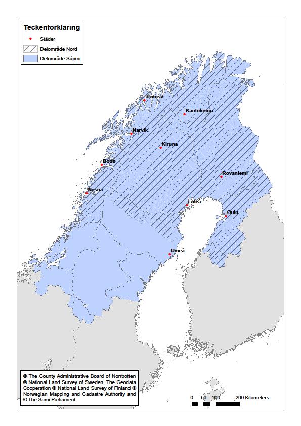 Nordprogrammet 2014-2020 - delområde Nord och delområde Sápmi Yta: Nord ca