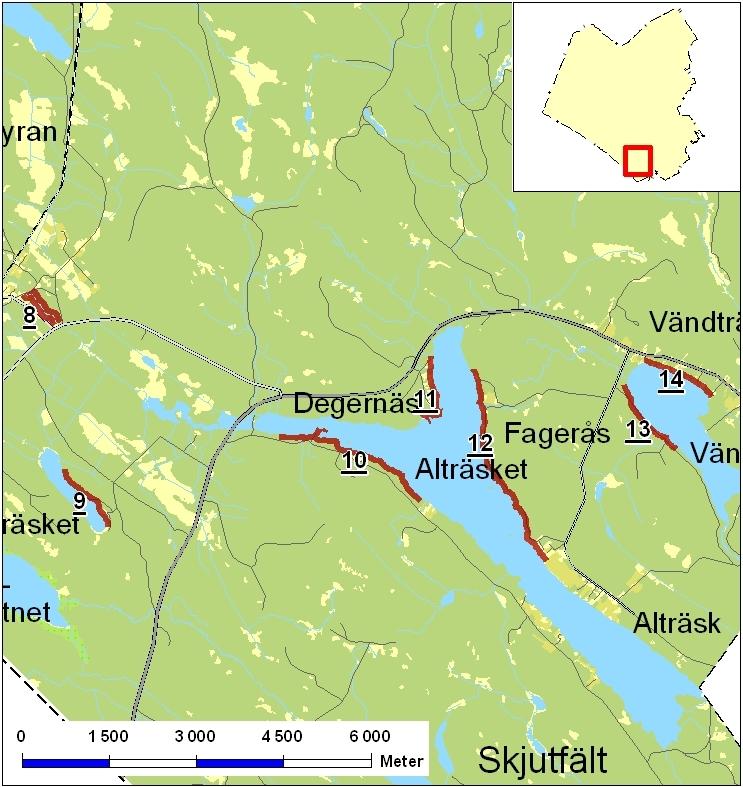 Alträsk Vändträsk Sjöarna Alträsket och Vändträsket ligger delvis inom Bodens södra skjutfält med LIS-områdena belägna norr om skjutfältet.