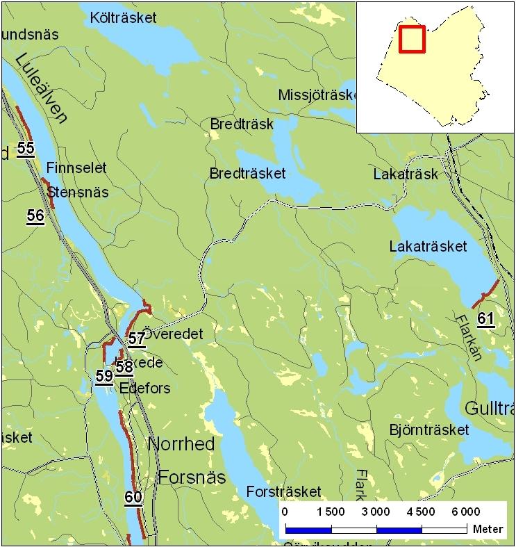 Edefors Lakaträsk Edeforsbygden, lokaliserat 18 km norr om Harads, är en historiskt intressant plats med lämningar från kanalbygget i mitten av 1800-talet, marknadsplatsen samt annan bebyggelse av