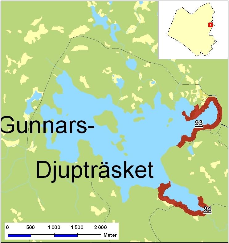 Gunnarsdjupträsk Gunnarsdjupträsket ligger några kilometer från gränsen till Luleå kommun i öster.