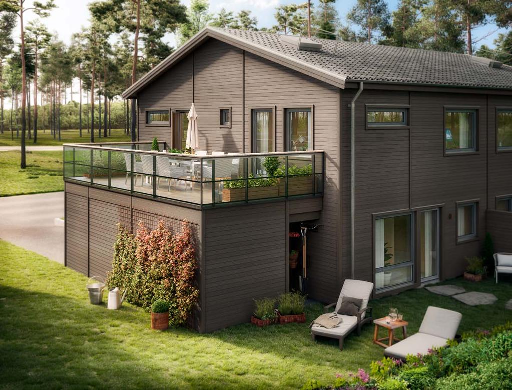 10 11 Parhus med guldkant I Kv Hällalund bygger vi 8 bostäder i parhus som äganderätter, med härlig takterrass.