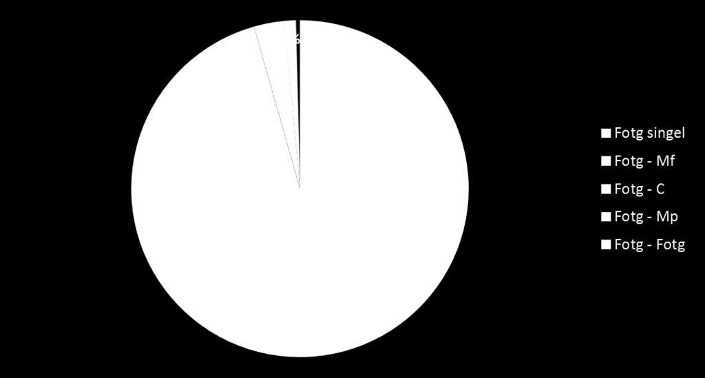 Allvarligt skadade fotgängare, per olyckstyp Källa: