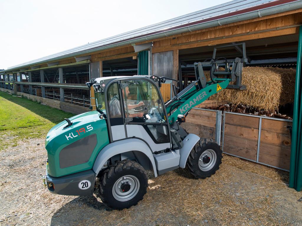 Med sina kompakta mått öppnar hjullastarna i Kramers 5-serie upp för en mängd olika användningsområden inom jordbruket.