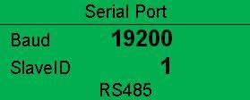 2.2.6 RS485 SERIAL PORT Detta kapitel ger information om valda serial portar och externa modem. Infromation som visas på displayen beror på hur module är konfigurerad.