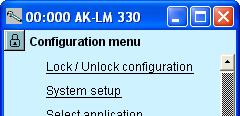 Konfiguration - fortsatt Lås konfigurationen 1. Gå till Konfigurationsmeny 2. Gå till Lås/Lås upp konfiguration 3.