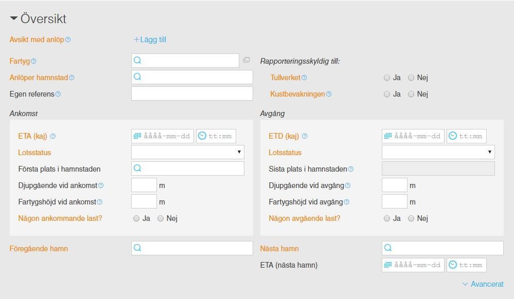 Om du som uppgiftslämnare är skyldig att rapportera till Tullverket ska du markera valet Ja i rutan