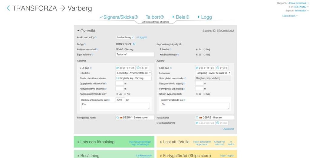 Användarguide 19 När alla obligatoriska fält är ifyllda i översiktsdelen så automatsparar programmet och nästa del öppnas. OBS!