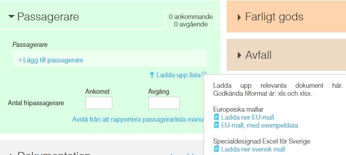 Användarguide 43 Excel-filen som du ska ladda upp går att ladda ner genom att klicka på frågetecknet.