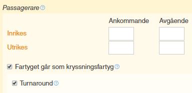 Användarguide 93 Passagerarfärjor och transport av passagerare När man ska rapportera antal passagerare ombord är det viktigt man