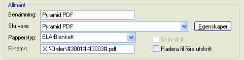Pdf-filer med automatiskt filnamn Följande inställningar ger automatiskt namngivning av filer i samband med att pdf-dokumentet skapas.