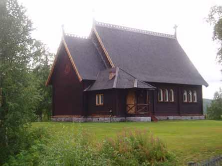 Kvikkjokk kyrka ritad av Fritz Eckert, invigdes 1907 och är det andra på platsen. Det äldre kapellet från 1764 revs i samband med nybygget.
