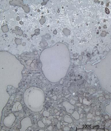 magnetitkristaller. Foto från mikroskopet. Figur 14a. Slaggen F1560.