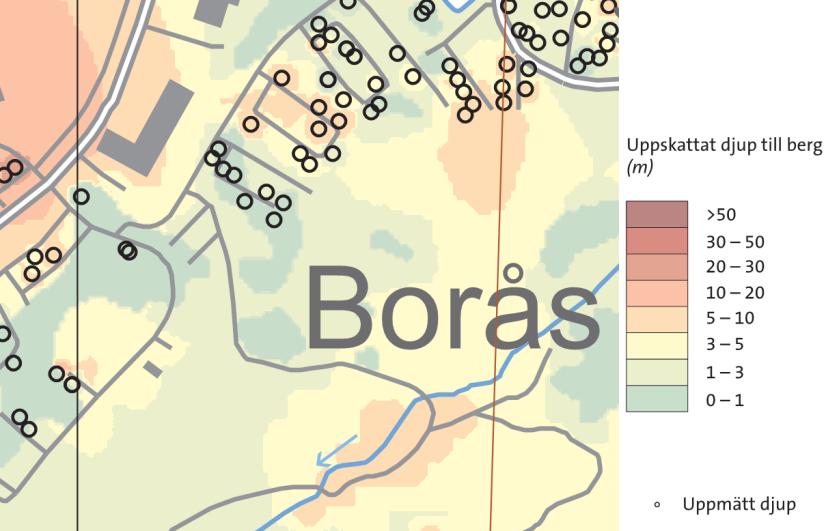 Enligt SGU:s digitala jordartskarta utgörs jordlagren inom området av morän, se Figur 2. Figur 2 Utklipp från jordartskartan, området är markerat med svart streckad linje (källa: sgu.