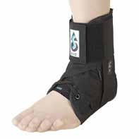 ASO fotledsortos Stabilt fotledsstöd med låg profil och stabiliserande snörning fram. De stumma nylonbandens placering efterliknar tejpning och hindrar foten att supinera/pronera.