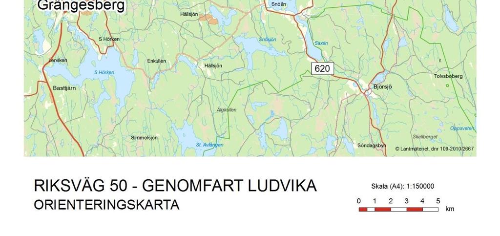 tidigare utredning Idéstudie  Väg 50 genom Ludvika i Dalarnas län,