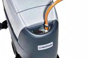 Maskinen är användarvänlig och har en rad smarta funktioner som gör det möjligt att använda skurmaskinen med låg förbrukning av vatten och rengöringsmedel.