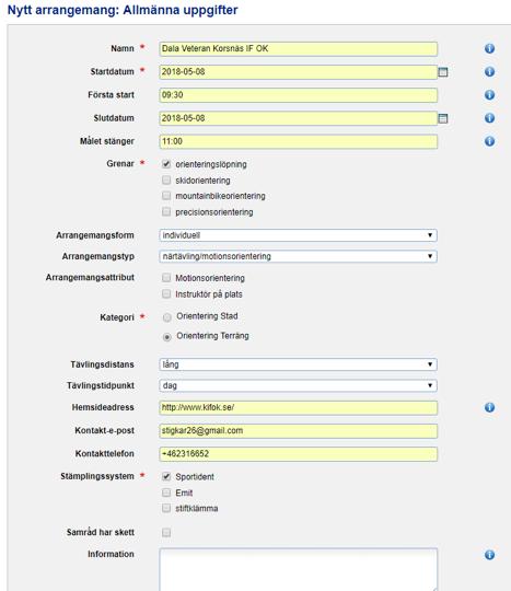 Allmänna uppgifter Fyll i enl