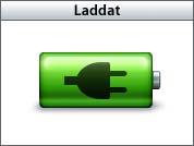 När batterisymbolen på ipod nano-skärmen visar en blixt laddas batteriet. Om batterisymbolen visar en kontakt är batteriet helt laddat.