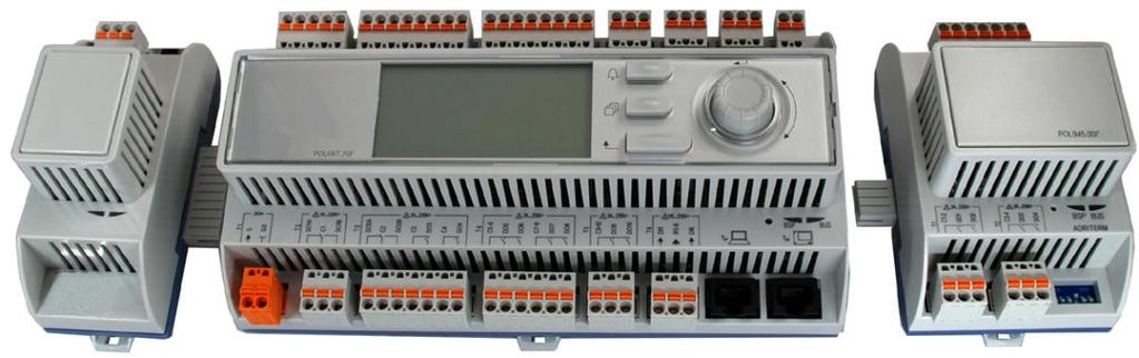 Konfigurering av komponenterna Kommunikations modul Modul-tillmodul kontakt Processenhet med inbyggt HMI Modul-tillmodul kontakt Expansionsmodul Konfigureringsexempel Kommunikations modul