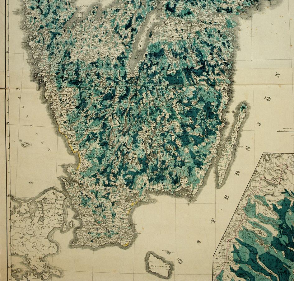 HANÖBUKTEN EN VARNINGSKLOCKA Fig. 2.10. Del av Prins Karls skogskarta från 1846. Källa: Riksarkivet.