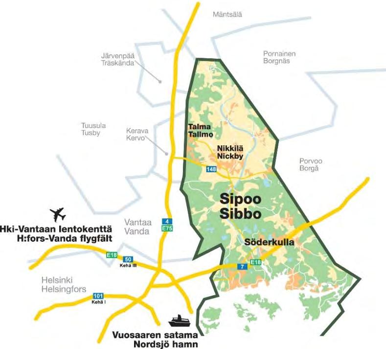 4 Sibbo i dag Sibbo är en livskraftig kommun med goda grundläggande förutsättningar för utveckling. Relativt sett är kommunens befolkningstillväxt bland de snabbaste i Finland.