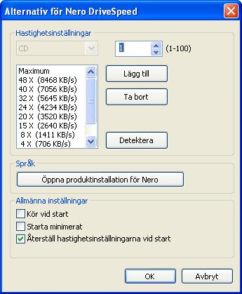 Nero DriveSpeed 4.1 Alternativ för Nero DriveSpeed Fig.