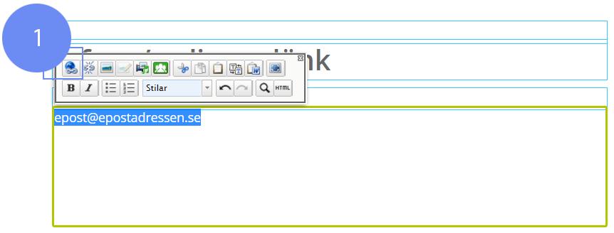 E-postadresser och länkar För att göra så att en epost adress blir en epost adress eller en länk så att det blir en länk när du skriver in din text för hand så gör du på