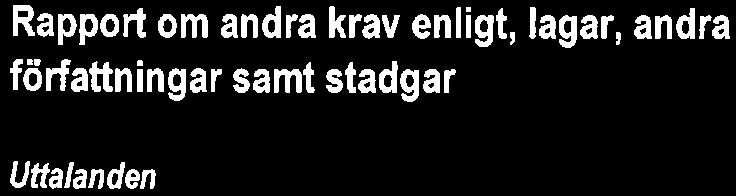 Rapprt m andra krav enligt, lagar, andra författningar samt stadgar Uttalanden Utöver ver revisin av årsredvisningen har vi även utfört en revisin av styrelsens förvaltning för HSB Brf Husaren i
